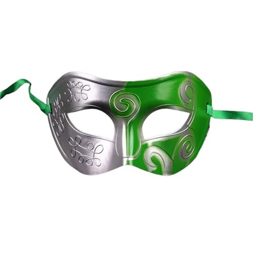 WJIAYAO Maskerade Maske 1 Stück Maske Antik Gold und Silber Flachkopfmaske Ball Party Versammlung Männer und Frauen Halbmaske Dekoration(Green) von WJIAYAO