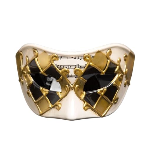 WJIAYAO Maskerade Maske 1 Stück Partymaske Maskenball Masken Gold Floral(Black) von WJIAYAO