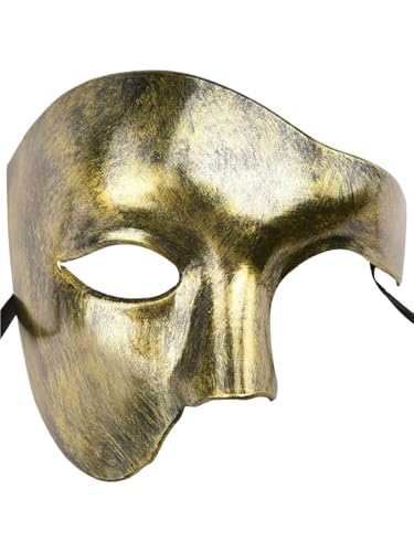 WJIAYAO Maskerade Maske 1PC Herren Make-up Ball Halbmaske for Kleidung(Gold) von WJIAYAO