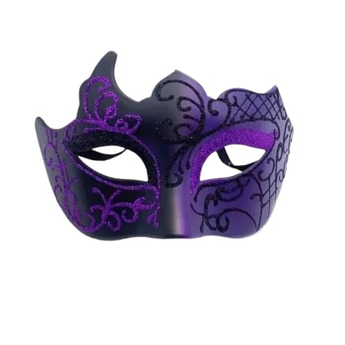 WJIAYAO Maskerade Maske Antike Masken, Maskerade, halbe Gesichtsmaske, Kostüm, Partyzubehör, Masken, Dekoration for Damen und Herren(Purple 2) von WJIAYAO