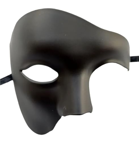 WJIAYAO Maskerade Maske Party-Masken, Maskerade-Maske, ein Auge, halbes Gesicht, Phantom, antike Ball-Party-Maske(Black) von WJIAYAO