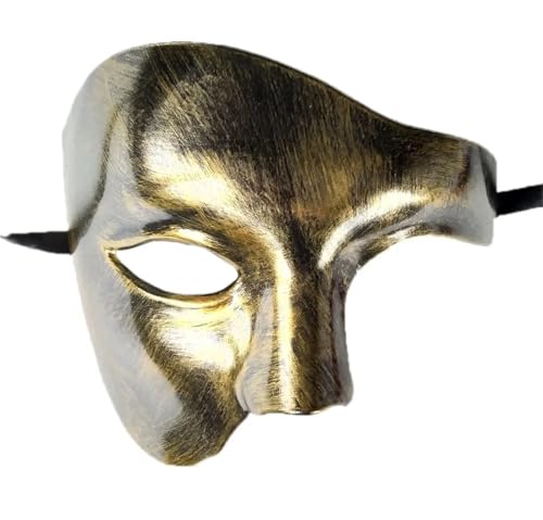 WJIAYAO Maskerade Maske Party-Masken, Maskerade-Maske, ein Auge, halbes Gesicht, Phantom, antike Ball-Party-Maske(Gold) von WJIAYAO