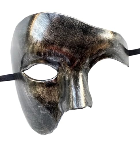 WJIAYAO Maskerade Maske Party-Masken, Maskerade-Maske, ein Auge, halbes Gesicht, Phantom, antike Ball-Party-Maske(Silver) von WJIAYAO