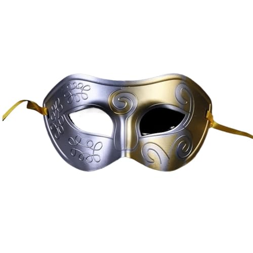 WJIAYAO Maskerade Maske Retro bemalte Halbgesichts-Maskerademaske for Damen und Herren, Kostümzubehör, Party-Requisiten(Yellow) von WJIAYAO