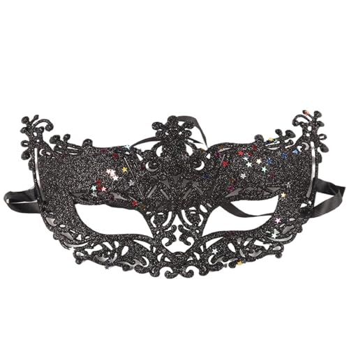 WJIAYAO Maskerade Maske Spitzenmaske Plus Blumenmaske Party Make-up Erwachsene Kindermaske Maskenballmasken(Black) von WJIAYAO