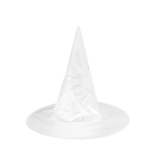 10Pcs Halloween Hexenhut Ball Party Wizard Hängende Kappen Dekoration Cosplay Kostüm Zubehör Schwarz und Weiß(White) von WJLYDM