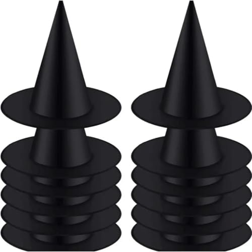 Halloween Hut Schwarz Weiß Hexe Kappe Home Party Hängen Dekorationen Cosplay Requisiten Festival Wizard Hüte Kinder(2PCS) von WJLYDM