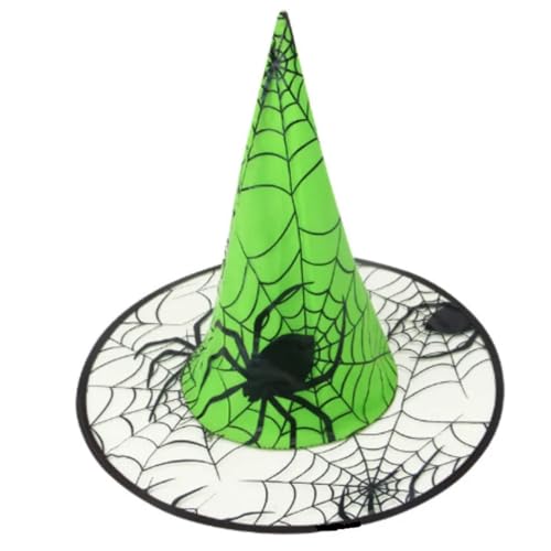Hexenhut Halloween Dekoration Lieferungen Kinder Erwachsene Prom Party Dress Up Mesh Wizard Magics Für(Green) von WJLYDM