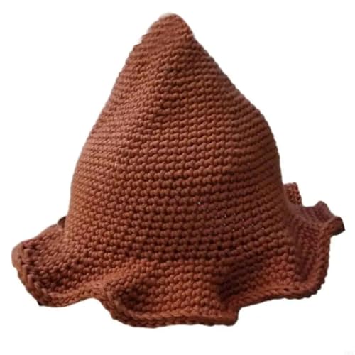 WJLYDM Gestrickte Hexe Erwachsene Halloween Hut Teens Mädchen Jungen Musical Festival(Brown) von WJLYDM