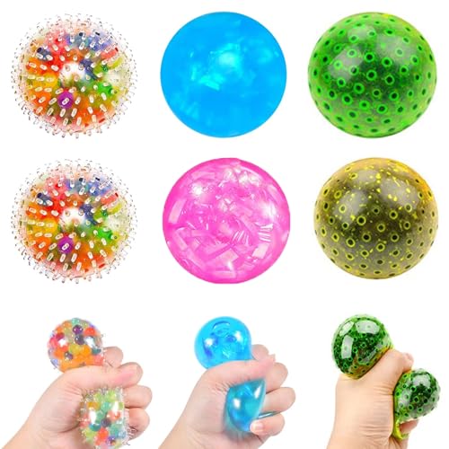 6 Stück Stressball, Antistressball, Stress Balls für Kinder und Erwachsene, Squishy Antistressball Anti Stress Spielzeug, für Kinder Erwachsene ADHS, Angst, OCD Angst abbauen und Beruhigung von WJOWWL