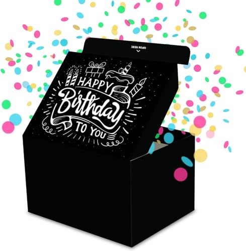 Überraschungsbox-Geschenkbox, Explodierende Konfetti Geschenkbox DIY für Geburtstag, Explosion Überraschungs Box, Faltbare Bounce-Geschenkbox, Pop Up Überraschung Grußkarte Geschenk (A) von WJOWWL