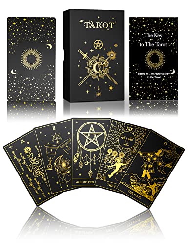 WJPC Goldfolie Tarotkarten mit Anleitungsbuch Set & Geschenkbox für Anfänger & Experte Original DesignTarotdecks Tarotkarten Decks WJPC Goldfolie Tarotkarten mit Anleitungsbuch Set & Geschenkbox für Anfänger & Experte Original DesignTarotdecks Tarotkarten Decks von WJPC