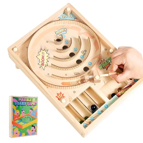 WJUAN Murmeln Spiele, Holz Geschicklichkeitsspiele, Unterhaltungsspiele, Tischspiele mit Punktestand, für Spannung Herausforderung und Unterhaltung für Spannung Herausforderung und Unterhaltung von WJUAN