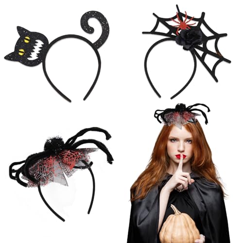 WJWINER 3 Stücke Halloween Haarreif, Halloween Haarreif Spinne, Halloween Kopfschmuck Damen, Haarreif Spinne, Halloween Kostüm Accessoires, Kinder Damen Kopfbedeckung, für Halloween Dekoration WJWINER 3 Stücke Halloween Haarreif, Halloween Haarreif Spinne, Halloween Kopfschmuck Damen, Haarreif Spinne, Halloween Kostüm Accessoires, Kinder Damen Kopfbedeckung, für Halloween Dekoration von WJWINER