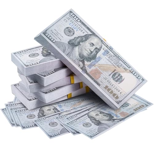 WJXKAZYX 120 Stück Prop Money, Fake Geld, Spielgeld Kinder,100 Dollar Scheine,Falschgeld Scheine für sfeiern,Film-Requisiten-Münzen,Movie Money WJXKAZYX 120 Stück Prop Money, Fake Geld, Spielgeld Kinder,100 Dollar Scheine,Falschgeld Scheine für sfeiern,Film-Requisiten-Münzen,Movie Money von WJXKAZYX