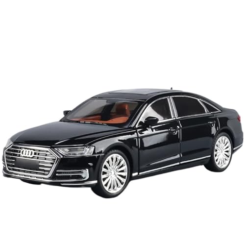 Für Audi A8 Diecast Legierung Metall Spielzeug Auto Modell Pull Back Sound & Licht Türen Öffnende Sammlung Geschenk 1/24(Black) von WJXNNON