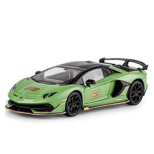 Für Aventadors SVJ 63 Legierung Rennwagen Druckguss Metall Spielzeugauto Modell Sound Und Licht Geschenke 1/18(Green) von WJXNNON