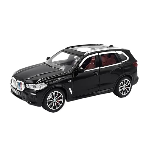 Für BMW X5 Legierung Modell Auto SUV Sammeln Diecast Fahrzeug Modell Sound & Licht Spielzeug Für Kind Geschenk 1:24(Black with Box) von WJXNNON