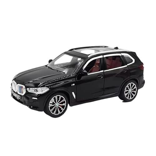 Für BMW X5 Legierung Modelle Spielzeug Druckguss Auto 6 Türen Geöffnet Sound Licht Pull Back Geschenke 1:24(X5 Black) von WJXNNON