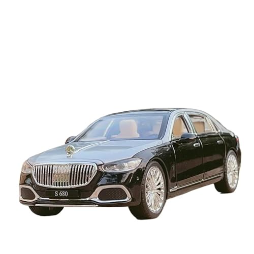 Für Benz Maybach S680 Legierung Modell Auto Druckguss Casting Sound Und Licht Auto Spielzeug 1:22(Silver Black) von WJXNNON