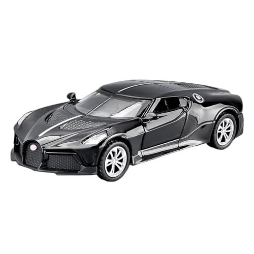 Für Bugati Legierung Automodell Druckguss Spielzeug Mit Ton Und Licht Pull Back Fahrzeuge Dekoration Spielzeug Für Kinder Geschenk 1: 36(Black-no Box) von WJXNNON