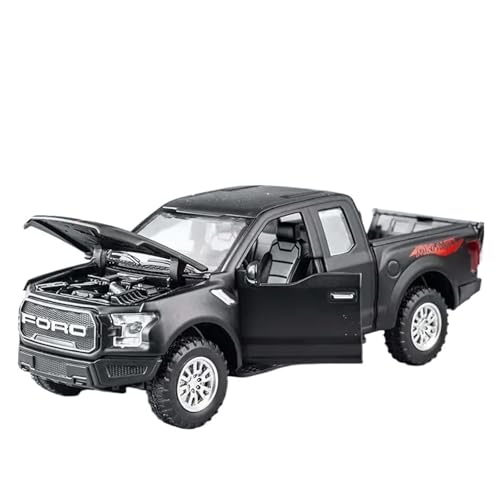Für Ford Raptor F150 Pickup Geländewagen Diecast Metalllegierung Modellauto Sound Light Pull Back 1:32(Black) von WJXNNON