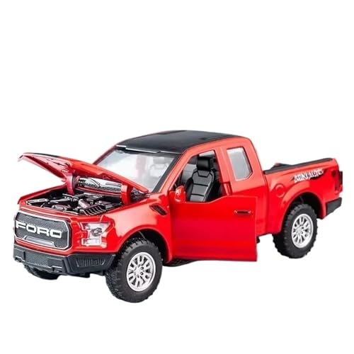 Für Ford Raptor F150 Pickup Geländewagen Diecast Metalllegierung Modellauto Sound Light Pull Back 1:32(Red) von WJXNNON