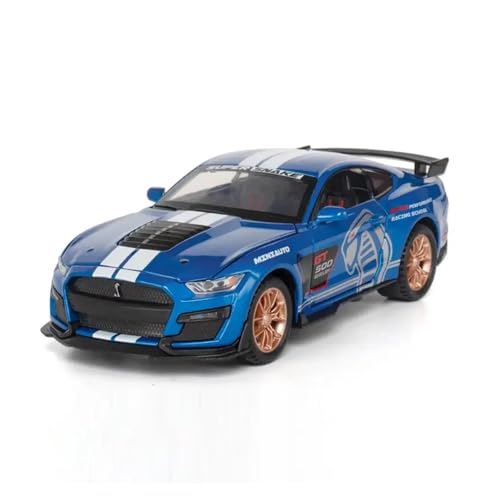 Für GT500 Sportwagen Legierung Automodell Dekorative Trendy Ornamente Druckguss Metall Sound Und Licht Sammlungen 1:32(Blue Color Box) von WJXNNON