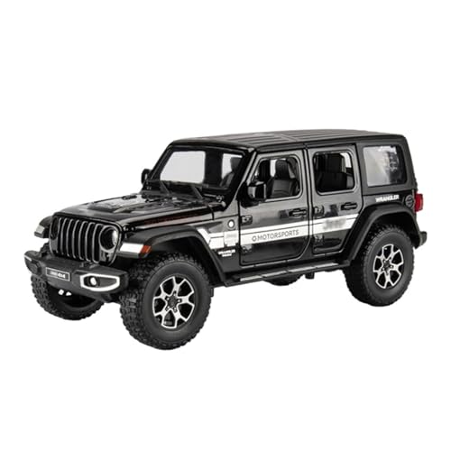 Für Jeeps Wrangler Rubicon Legierung Automodell Druckguss Metall Geländewagen Simulation Sammlung Spielzeug Geschenk 1:22(Black) von WJXNNON