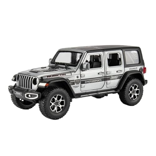 Für Jeeps Wrangler Rubicon Legierung Automodell Druckguss Metall Geländewagen Simulation Sammlung Spielzeug Geschenk 1:22(Gray) von WJXNNON