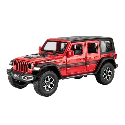 Für Jeeps Wrangler Rubicon Legierung Automodell Druckguss Metall Geländewagen Simulation Sammlung Spielzeug Geschenk 1:22(Red) von WJXNNON