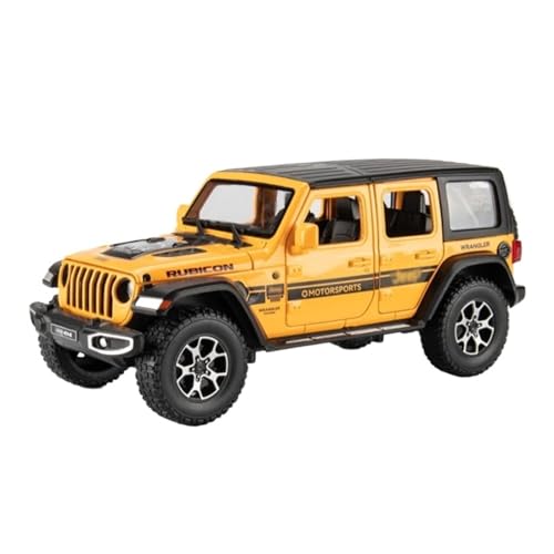 Für Jeeps Wrangler Rubicon Legierung Automodell Druckguss Metall Geländewagen Simulation Sammlung Spielzeug Geschenk 1:22(Yellow) von WJXNNON