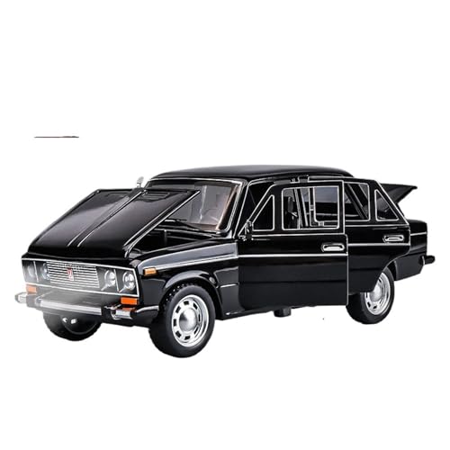 Für Lada Spielzeugautomodell, Druckgusslegierung, 6 Türen Geöffnet, Pullback, Ton Und Licht, Maßstab 1/24, Autospielzeug, Sammlergeschenke(Black) von WJXNNON