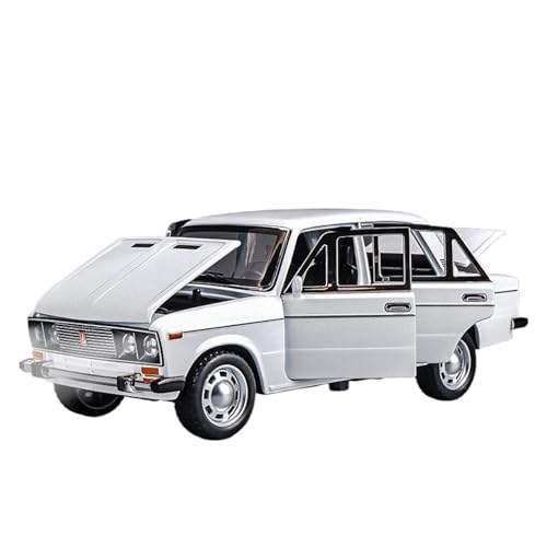 Für Lada Spielzeugautomodell, Druckgusslegierung, 6 Türen Geöffnet, Pullback, Ton Und Licht, Maßstab 1/24, Autospielzeug, Sammlergeschenke(White) von WJXNNON