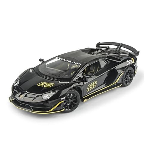 Für Lamborghini SVJ63 Rennwagensimulation Legierungsautomodell Sound- Und Lichtspielzeug Und Sammlungen 1:24(Black) von WJXNNON