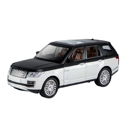 Für Land Rover Range Rover SUV Automodell Simulation Sound Und Licht Pull Back Legierung Auto Sammlung Spielzeugauto Geschenke 1:24(White) von WJXNNON