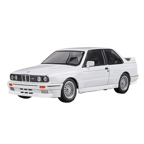 Für M3 Auto Spielzeug Modell Legierung Körper Gummi Reifen Licht Musik Stoßdämpfung Kinder Geschenke Maßstab 1:24(White) von WJXNNON