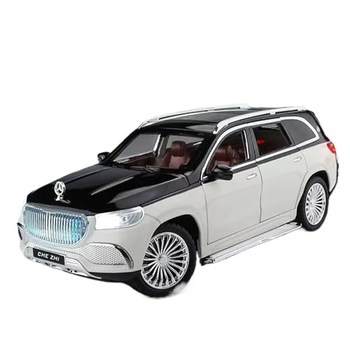 Für Maybach GLS600 SUV Legierung Druckguss Metall Auto Modell Sammlung Sound Licht Kinder Geschenke 1/24(White) von WJXNNON