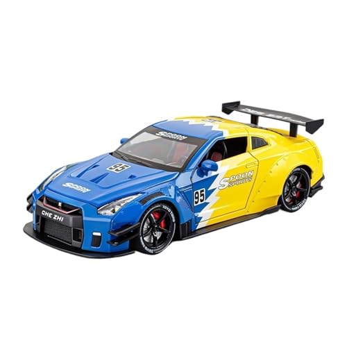 Für Nissan GTR R35 Skyline Ares Sportwagen Spray Legierung Druckguss Modell Auto Sound & Licht Klassische Geschenke 1:24(Blue Box) von WJXNNON