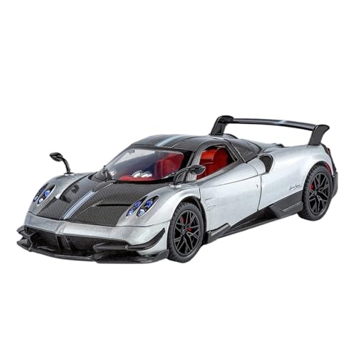 Für Pagani Huayra BC Legierung Sport Auto Diecast Modell Dekoration Ornamente Sammlung Spielzeug Geschenk 1:24(Silver with Box) von WJXNNON