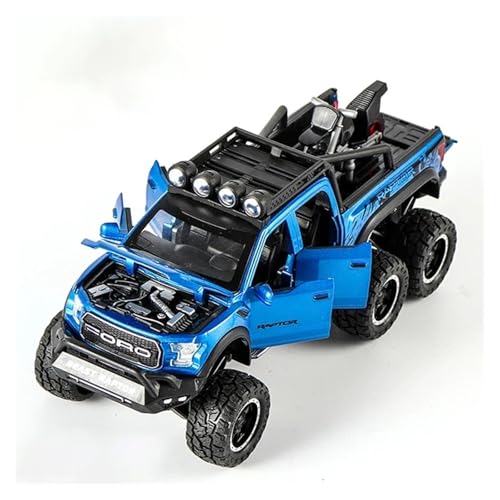 Für Raptor F150 Geländewagenmodelle, Legierung, Druckguss Mit Sound Und Licht, Pullback-Metallfahrzeugspielzeug 1/28(Blue) von WJXNNON