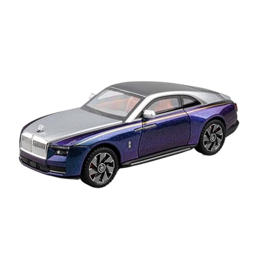 Für Rolls Royce Legierung Luxy Auto Modell Diecast Metall Auto Modell Sound Und Licht Jungen Spielzeug Für Kinder Geschenk 1:24(Purple with Box) von WJXNNON