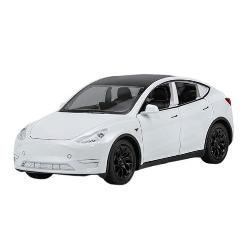 Für Tesla Diecast Alloy Toys Modelle Autosimulation Sound Und Licht Pull Back Funktion Sammlung Spielzeug Geschenke 1:32(White) von WJXNNON