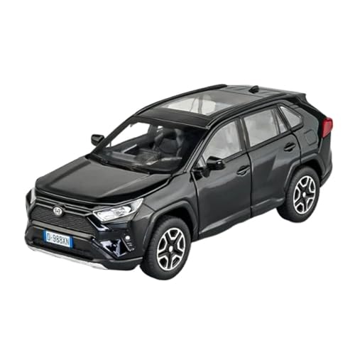 Für Toyota RAV4 SUV Legierung Automodell Druckguss Metall Spielzeugauto Simulation Sound und Licht Sammlerstücke Geschenk 1:32(Black) von WJXNNON