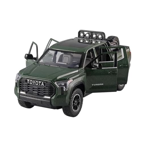 WJXNNON 1:24 Für Toyota Tundra SUV Modell Auto Diecast Metall Auto Off-Road Fahrzeug Sammlung Sound Licht Kinder Spielzeug Geschenk(Green) von WJXNNON