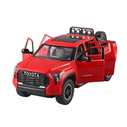 WJXNNON 1:24 Für Toyota Tundra SUV Modell Auto Diecast Metall Auto Off-Road Fahrzeug Sammlung Sound Licht Kinder Spielzeug Geschenk(Red) von WJXNNON