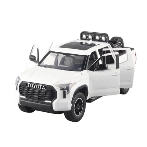 WJXNNON 1:24 Für Toyota Tundra SUV Modell Auto Diecast Metall Auto Off-Road Fahrzeug Sammlung Sound Licht Kinder Spielzeug Geschenk(White) von WJXNNON
