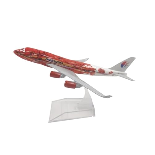 WJXNNON 16 cm Druckgusslegierung Simulation Flugzeugmodell Für Malaysia Rote Blume Boeing 747 Modell Ornament Geschenk von WJXNNON