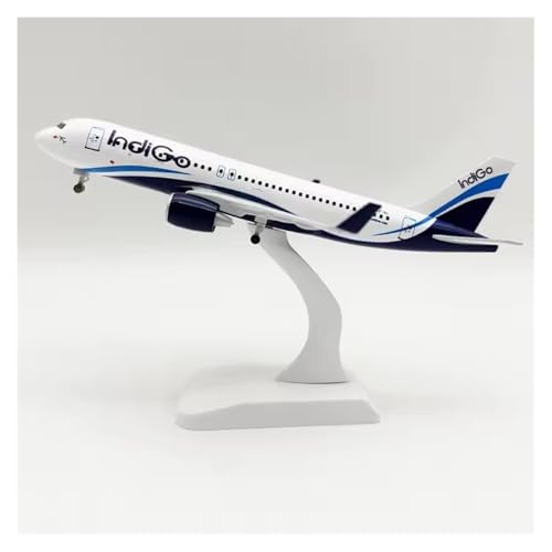 WJXNNON 20 cm A320 für India Indigo Airlines Maßstab 1:400 Legierung Metall Druckguss Flugzeugmodell mit Fahrwerk Jungen Geschenke Dekoration Display von WJXNNON