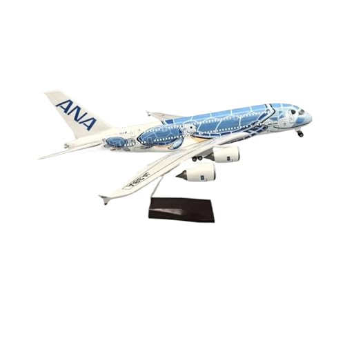 WJXNNON 46 cm Großes Flugzeug A380 Für ANA Cartoon Sea Turtle Airlines, Flugzeuge Aus Kunstharzdruckguss (Touch- Oder Soundsteuerung)(380 no Light) von WJXNNON